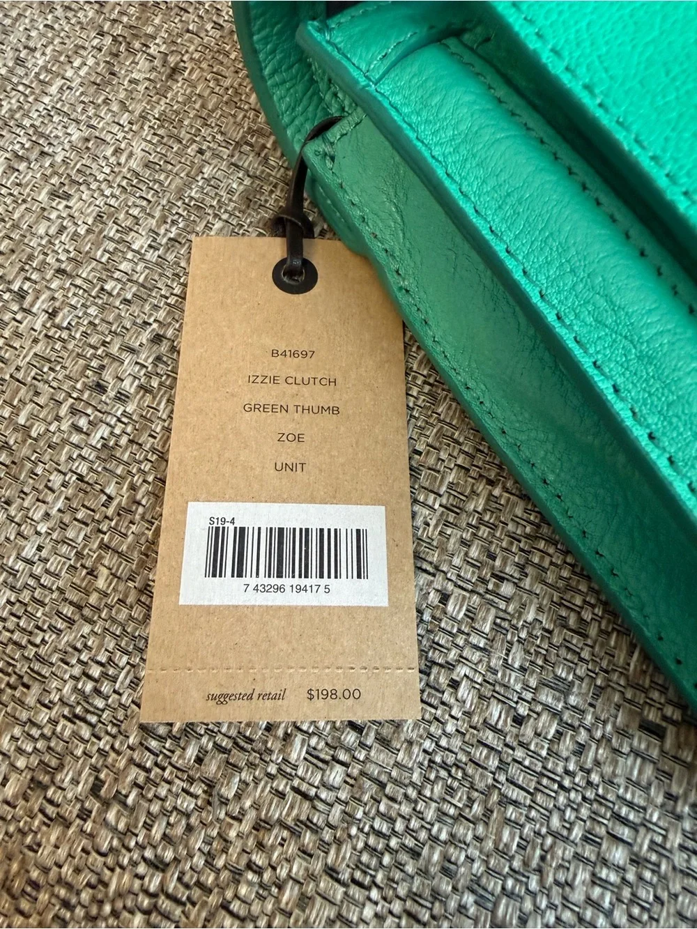 ❣️🆕Vintage Cole Haan Zoe Izzie Clutch in Green Thumb Leather $198 MSRP❣️